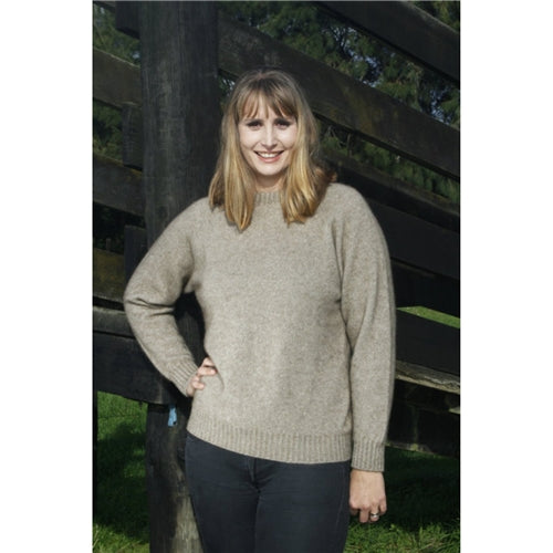Ladies Crew Neck Jumper Natural