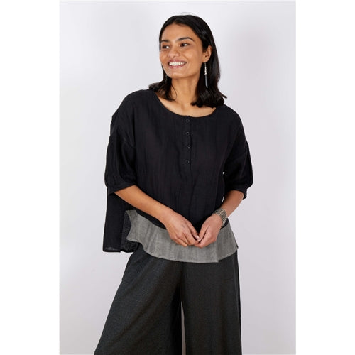 Linen Top Charcoal and Grey