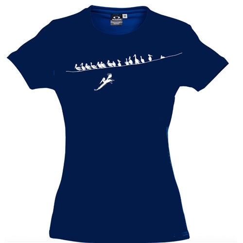 Pelicans On Wire Womens Unisex T Shirt - Navy