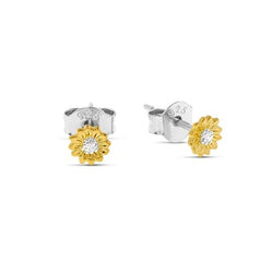 Tiny Sunflower Two Tone Studs