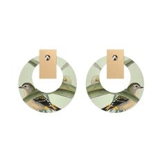 Native Birds Parrot & Pardalote Layered Small Retro Stud Earring
