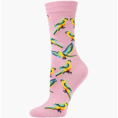 Bamboozled Sock - Womens Orange Bellied Parrot - Pink 2-8