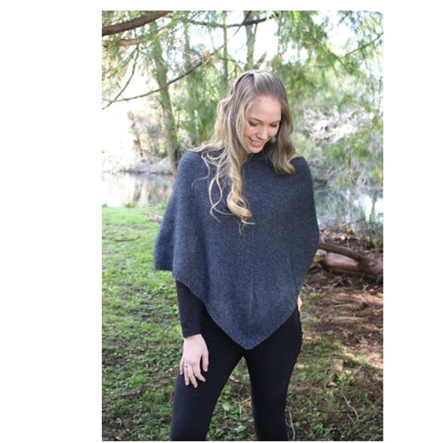 Plain Poncho Charcoal