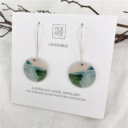 Kiasmin 2 Aura Circle Long Drop Earrings