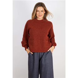 Wool Acrylic Knit Rust with Pockets