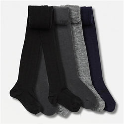 Woman Merino Wool Plain Tights - CHARCOAL Average