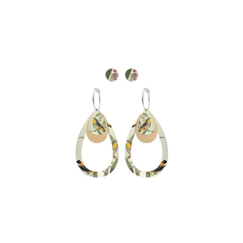 Native Birds Parrot & Pardalote Trinity Tear & Stud Pack Earring
