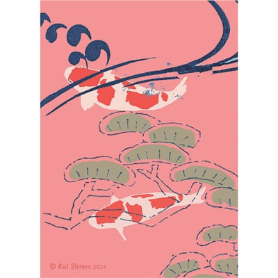 Koi Sisters - Pink Koi Close Up - A3 print