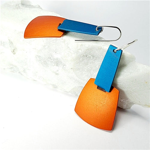 Nova Earrings Orange/Peacock - copy