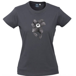Large Hatched Flower Womens Unisex T Shirt - Charcoal