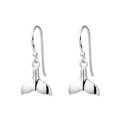 Avalon Whale Tail Earrings Silver