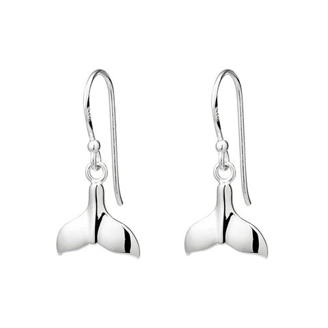 Avalon Whale Tail Earrings Silver