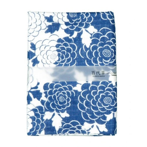 Double gauze hand towel Blue Flowers