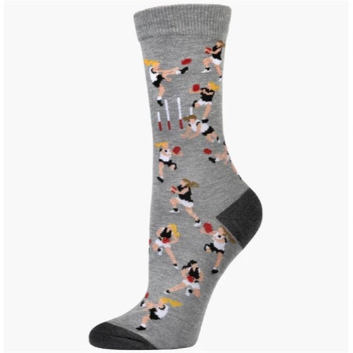Bamboozld  Sock -  Womens AFL - Grey Marle 2 - 8