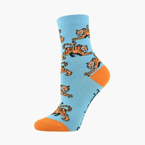 Bamboozld  Sock -  Kids Tiger Bamboo Blue