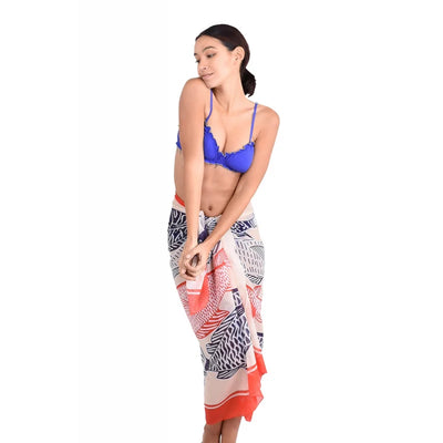 Cotton Large Fish Print Scarf