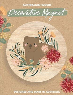 Wooden Magnet Wombat