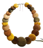 Multi Wood Round Bead Short Necklace