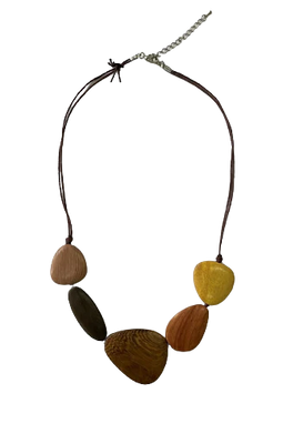 Brown Multi Wood Rope Necklace