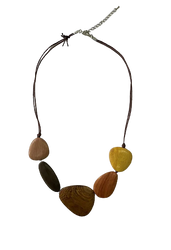 Brown Multi Wood Rope Necklace