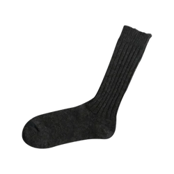 NISHIGUCHI KUTSUSHITA : praha wool ribbed sock - charcoal