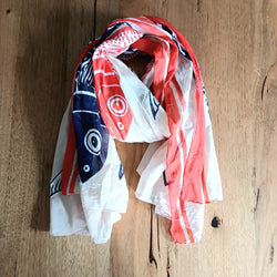 Cotton Large Fish Print Scarf