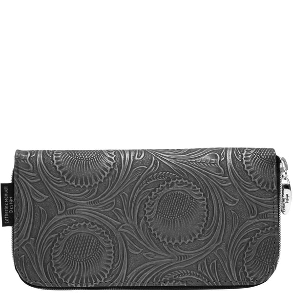 Curved Zip Section Wallet Black Thistle