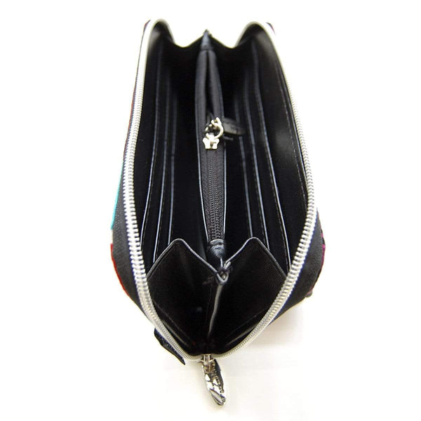 Curved Zip Section Wallet Black Thistle