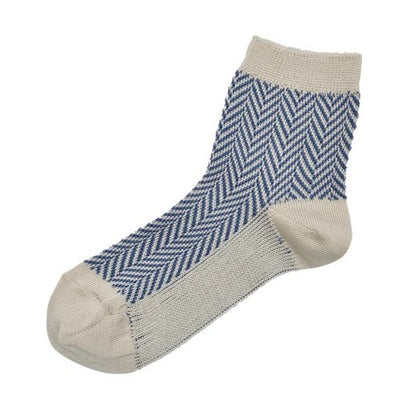 memeri : giza cotton herringbone socks navy