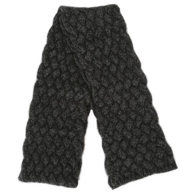Woven Cable Scarf Charcoal