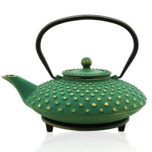 Fuyu Green/Gold Iron Tea Pot 800ml