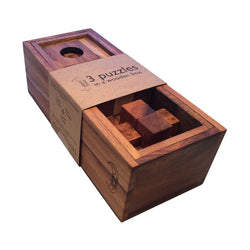 3 Puzzles in a Wooden Box