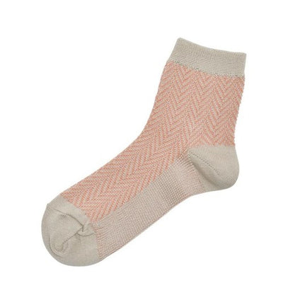 memeri : giza cotton herringbone socks coral pink