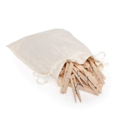 Clothes Pegs In Cotton Bag