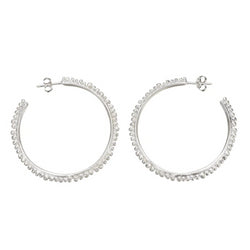 Shabana Jacobson - Large Flora Halo hoops Silver