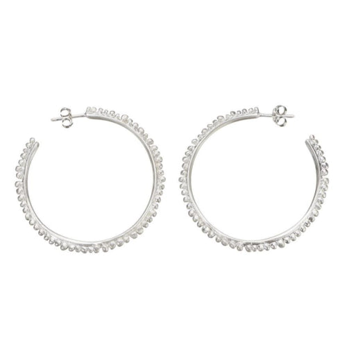 Shabana Jacobson - Large Flora Halo hoops Silver