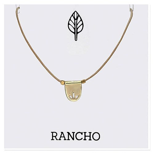 Three Leaf Flag Necklace Gold