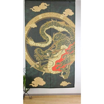 Gold Flying Dragon Noren Curtain