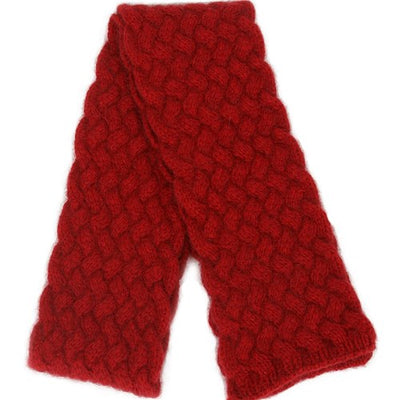 Woven Cable Scarf Red