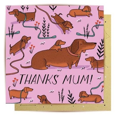 Greeting Card Dachshund Mum