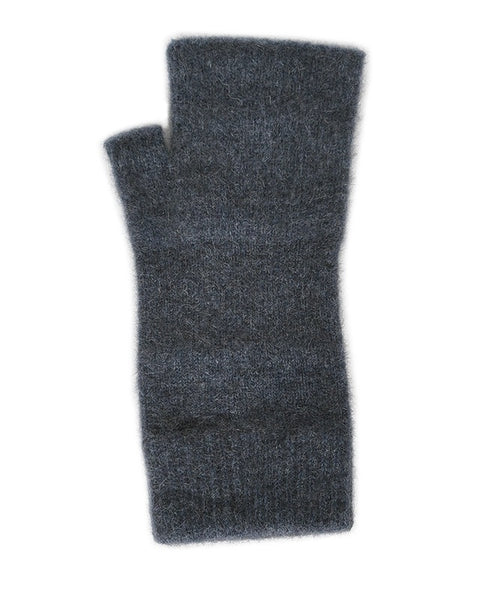 Plain Fingerless Mittens Charcoal