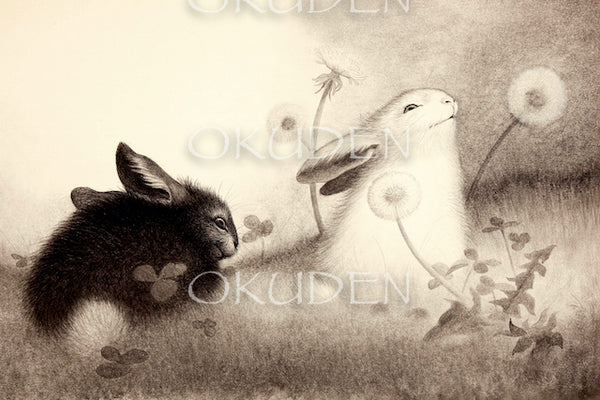 Card - Two fluffy bunnies