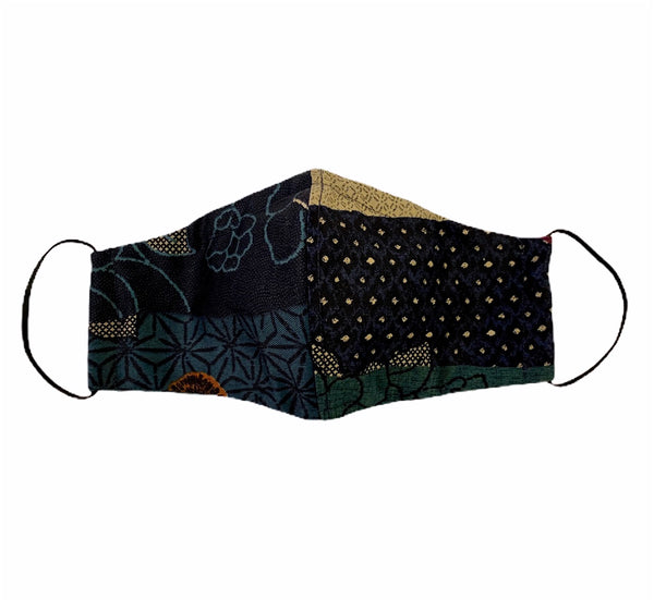 Sonkei Blue Japanese Floral Face Mask