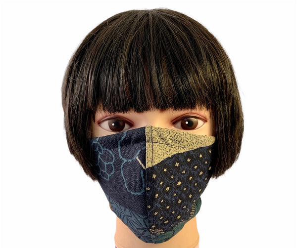 Sonkei Blue Japanese Floral Face Mask