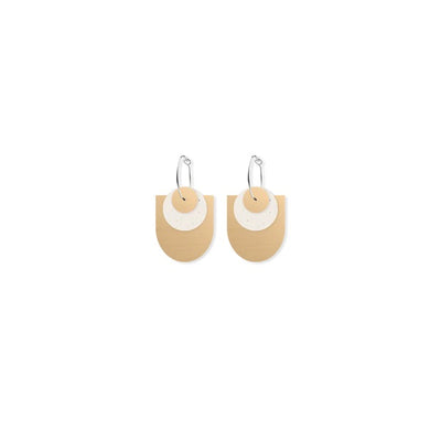 Flaxen Signature Small Layered Tab Hoop Earrings