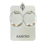 Large Silver Hoop + Rose Gold Ovals + Silver Spacer Earrings