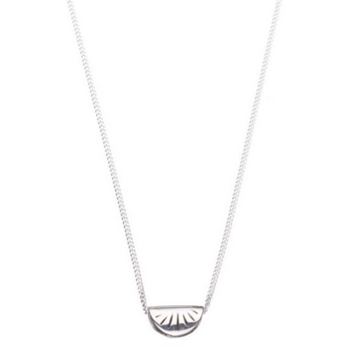 Shabana Jacobson - Folded Sun Disc Necklace Silver