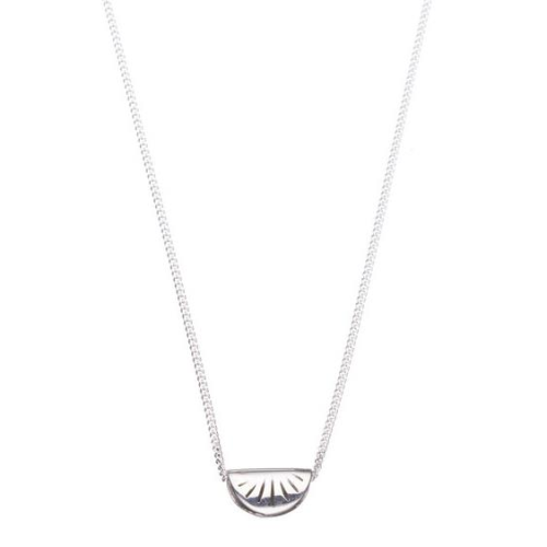 Shabana Jacobson - Folded Sun Disc Necklace Silver