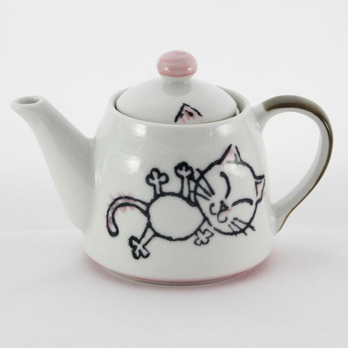Crayon Cat Pink Teapot