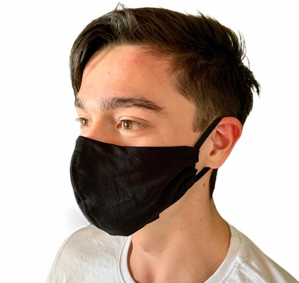 Black Poly Cotton Face Mask